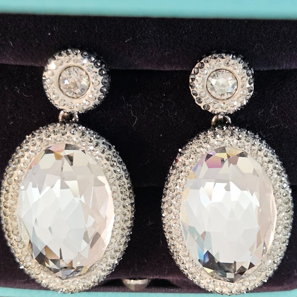 Swarovski Crystal Vita Oval Drop Pierced Earrings